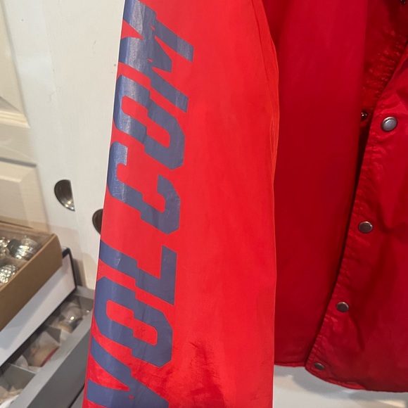 Volcom Coaches Jacket Red Size M snap button water resistant - Picture 9 of 9